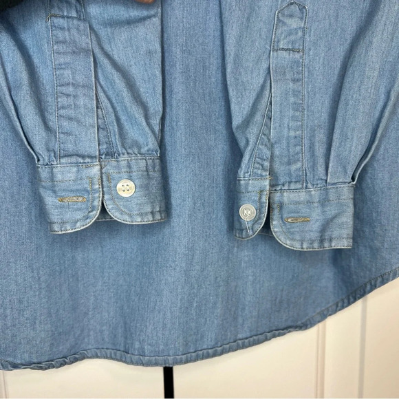 Vintage Woolrich Denim Chambray Christmas Santa Eves Shirt Size Small - Picture 6 of 6